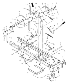 Mower Housing Suspension Diagram and Parts List for 425619X24A 2003 Briggs and Stratton Lawn Tractor